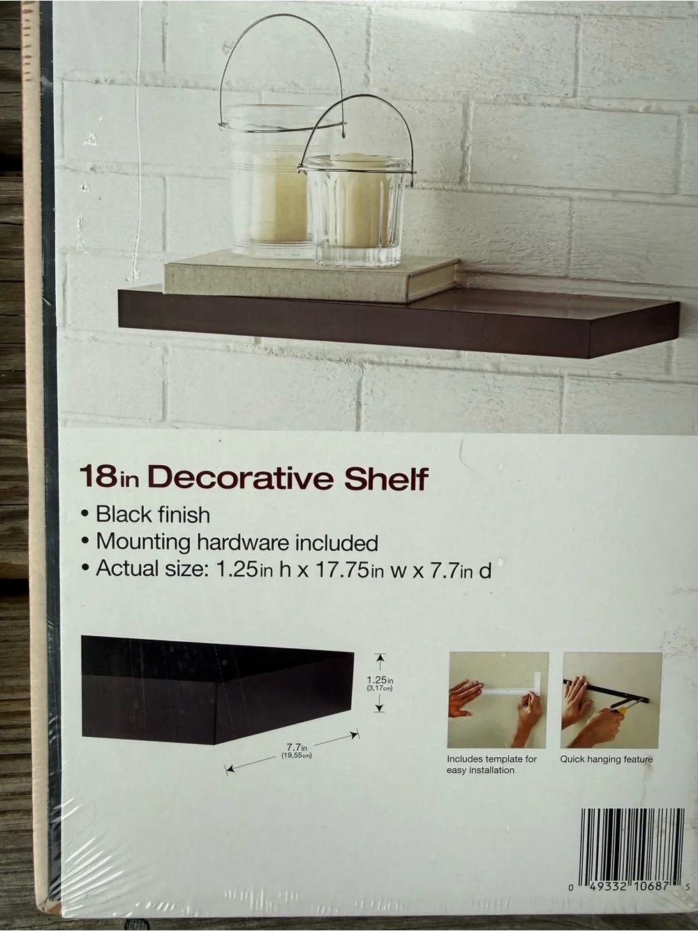 Set of 2 Home Decorators Collection 18” Black Floating Shelves